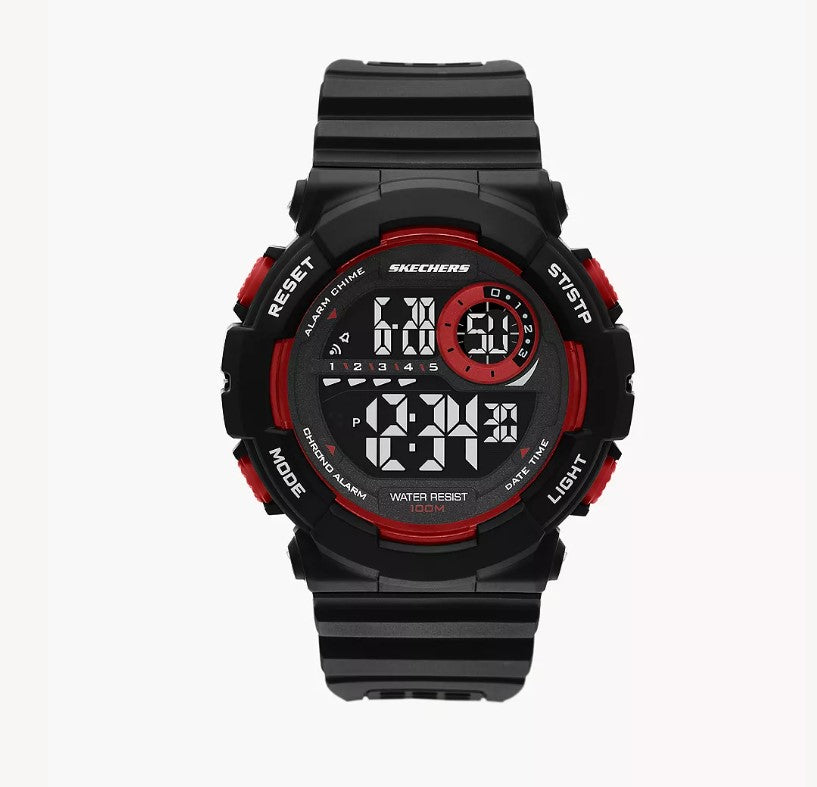 Skechers MacAfee Digital Black Polyurethane Watch