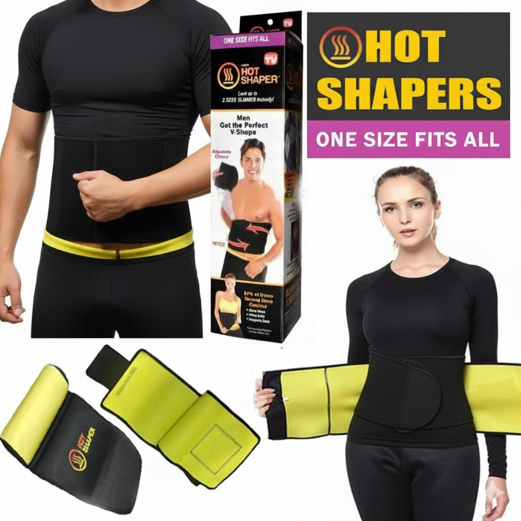 Hot Shaper Slimming Belt With Box Adjustable Standard Size Waist Trainer For Men And Women Helps Reduce Belly Fat Effectively